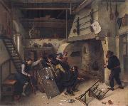 Jan Steen Card players quarrelling oil painting